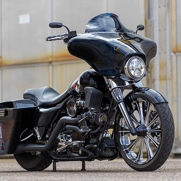 Black Horse Harley-Davidson® custom motorcycle right side view