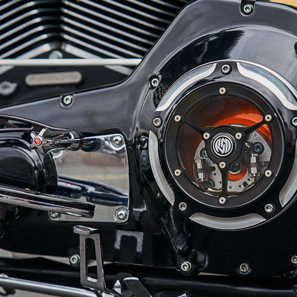 Black Horse Harley-Davidson® transmission close view