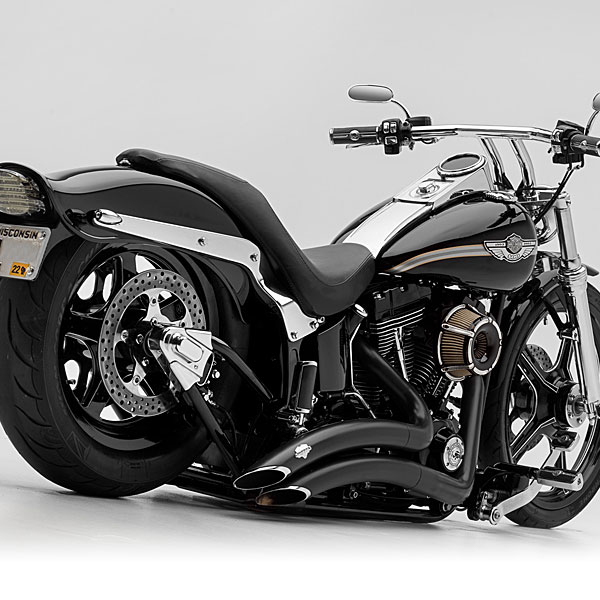 Black Ice Harley-Davidson® custom motorcycle rear right view