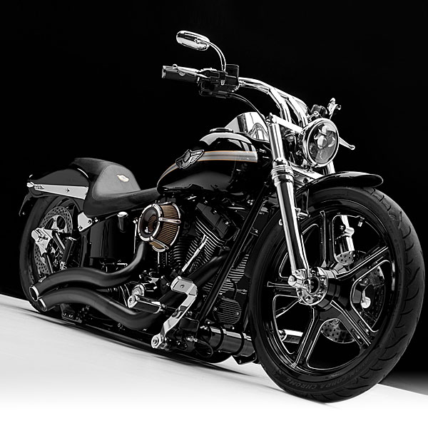 Black Ice Harley-Davidson® custom motorcycle front right view
