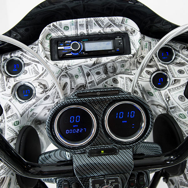 Money Bags Harley-Davidson® customized motorcycle fairing