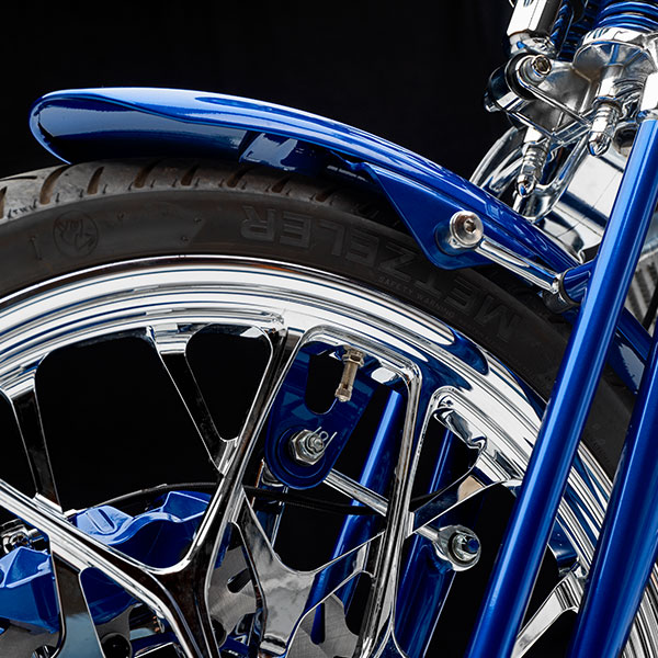 Steel Horse Harley-Davidson® Softail® Springer close up of front tire