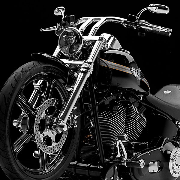 Black Ice Harley-Davidson® custom motorcycle view left front