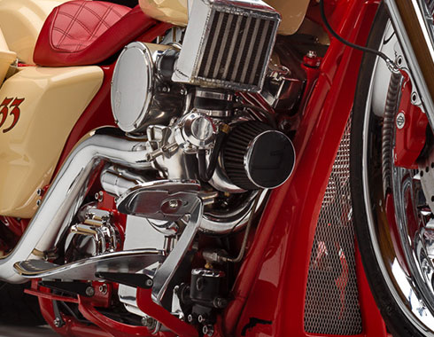 Farmall custom Harley-Davidson® close up of turbo kit