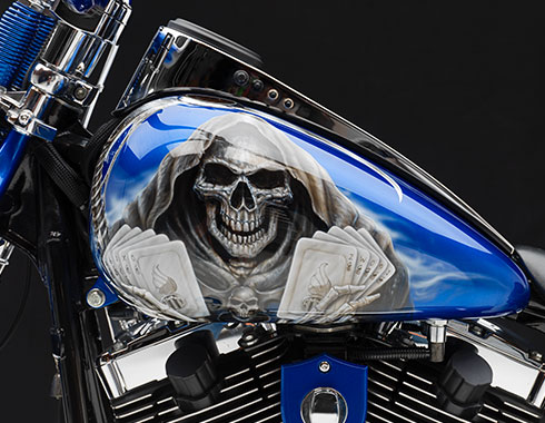 Steel Horse Harley-Davidson® left side view of gas tank