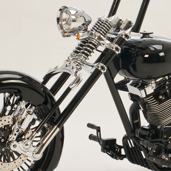 Black Sunshine Harley-Davidson® custom motorcycle front left view