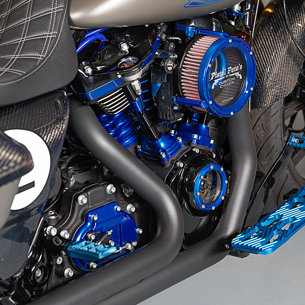 Cobra custom Harley-Davidson® Softail® motorcycle right of engine