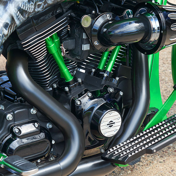 Reaper Harley-Davidson® custom motorcycle engine close up