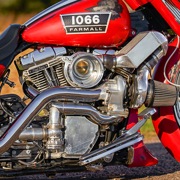 Farmall custom Harley-Davidson® right side view of motor