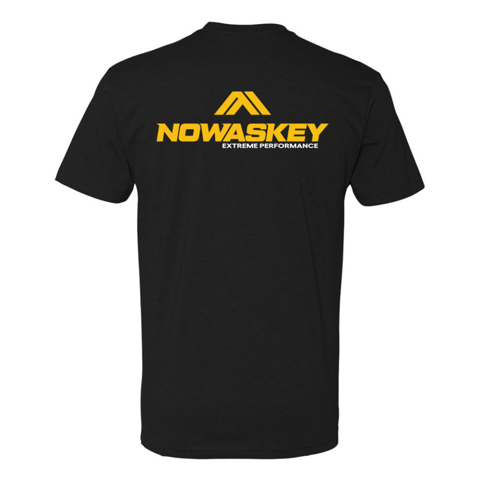 Nowaskey men's logo t-shirt view of back.