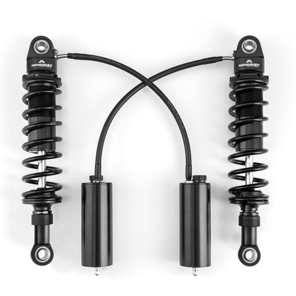 Remote reservoir shocks for Harley-Davidson for touring motorcycles pair.